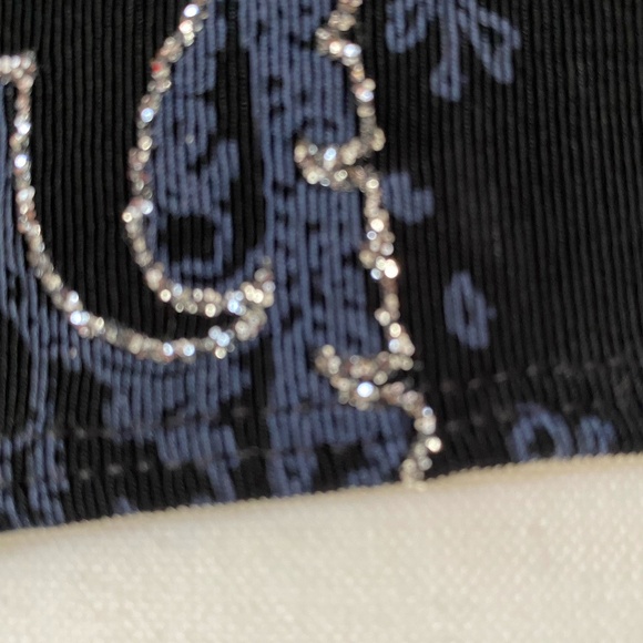 Chico's Travellers Black/Blue Silver Glitter Festive Holiday Tank Top- Sz- M - Picture 6 of 14